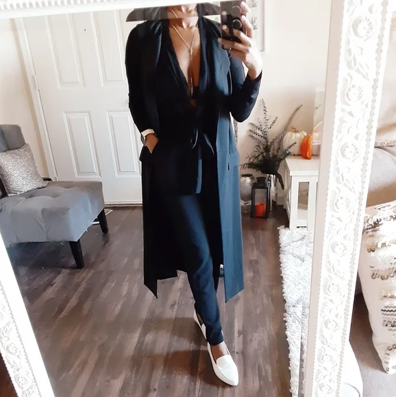 Laundry By Shelli Segal Long Striped Vest Size 6 - Picture 3 of 8